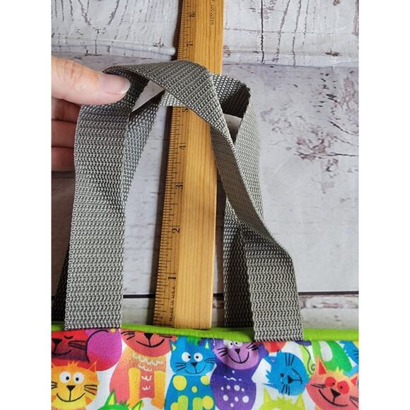 Handmade Colorful Cat Crayon Holder Tote Coloring Bag childrens travel bag - Picture 6 of 8